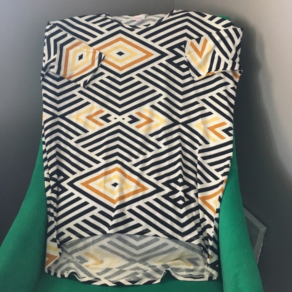 Lularoe -Unicorn mustard, black, and white Irma